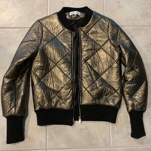 John + Jenn Gold/Black Bomber Jacket